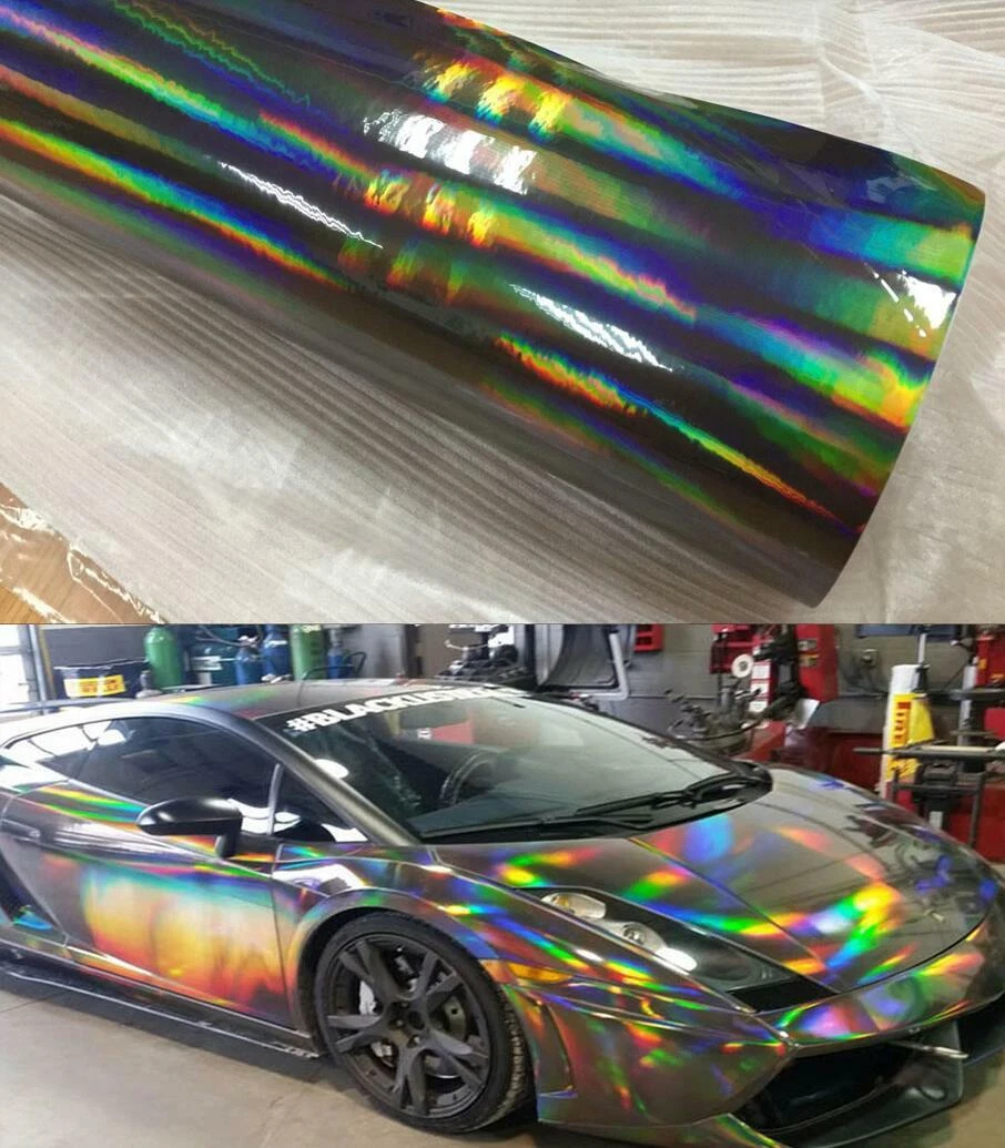 Holographic Black Vinyl Wrap – Essmovinyl