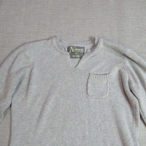 Natural Reflections Sweater Womens Small Gray Knit V Neck Cozy Pocket Casual - Picture 3 of 7