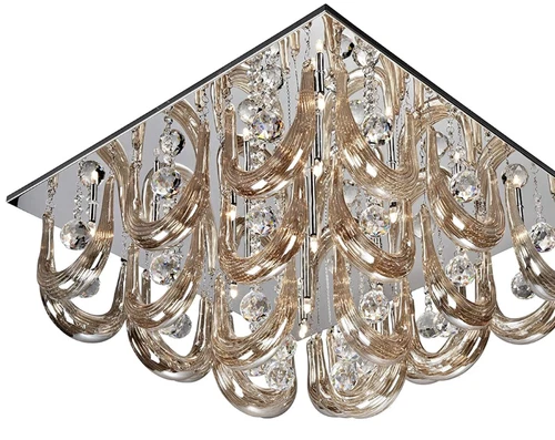 Lite Source EL-50091 Pasquale Flush Mount Lamp with Crystals, Chrome Finish - Picture 2 of 2
