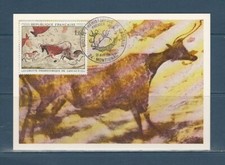 carte   1er jour  tableau  grottes Lascaux  24 Montignac   1968