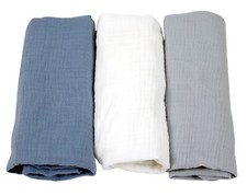 BabyLux Musselin Spannbettlaken Set – 3er Pack für Kinderwagen, Babybett & Wiege