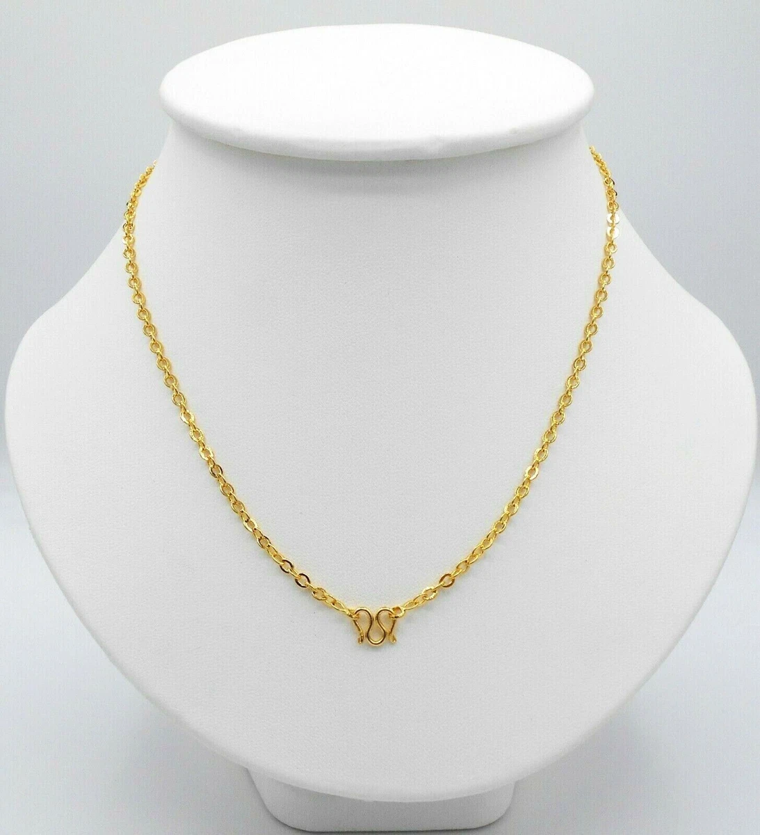 Chain 22K 23K 24K THAI Baht GOLD GP NECKLACE Jewelry Women 16 inch 4 Grams 3 mm