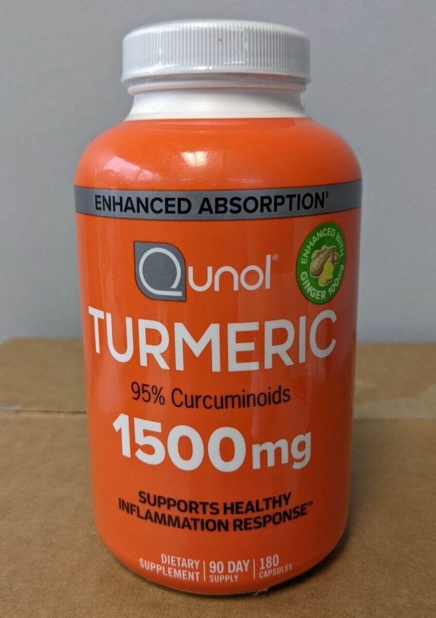 Qunol Turmeric 1,500 mg. Dietary Supplement 180 Capsules New