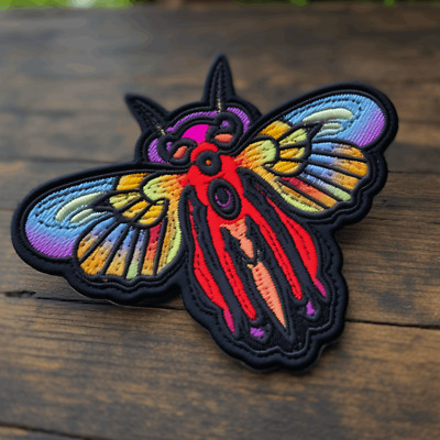 Moth Man Patch Iron-on Applique Cryptid Decorative Badge Myth Legend Animal 