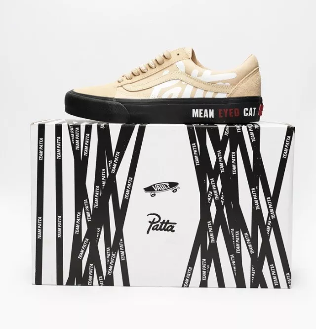 Patta X Vans Vault SK8 OLD SKOOL VLT LX Almond Buff homme taille 10 chat aux yeux moyens