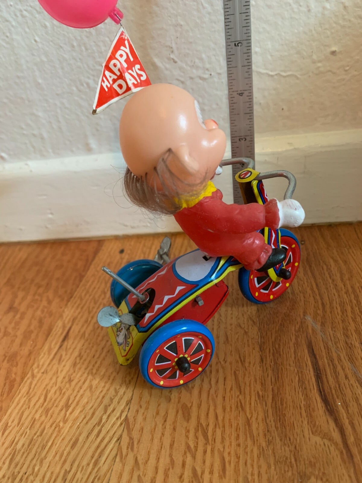 Vintage Roli Zoli Clown On Scooter Tin AND Wind-Up Clown Tricycle Wind-Up-Works