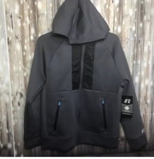 Russell Jacket Size Gray Zip Athletic Hooded Windbreaker 10/12 NWT Boys