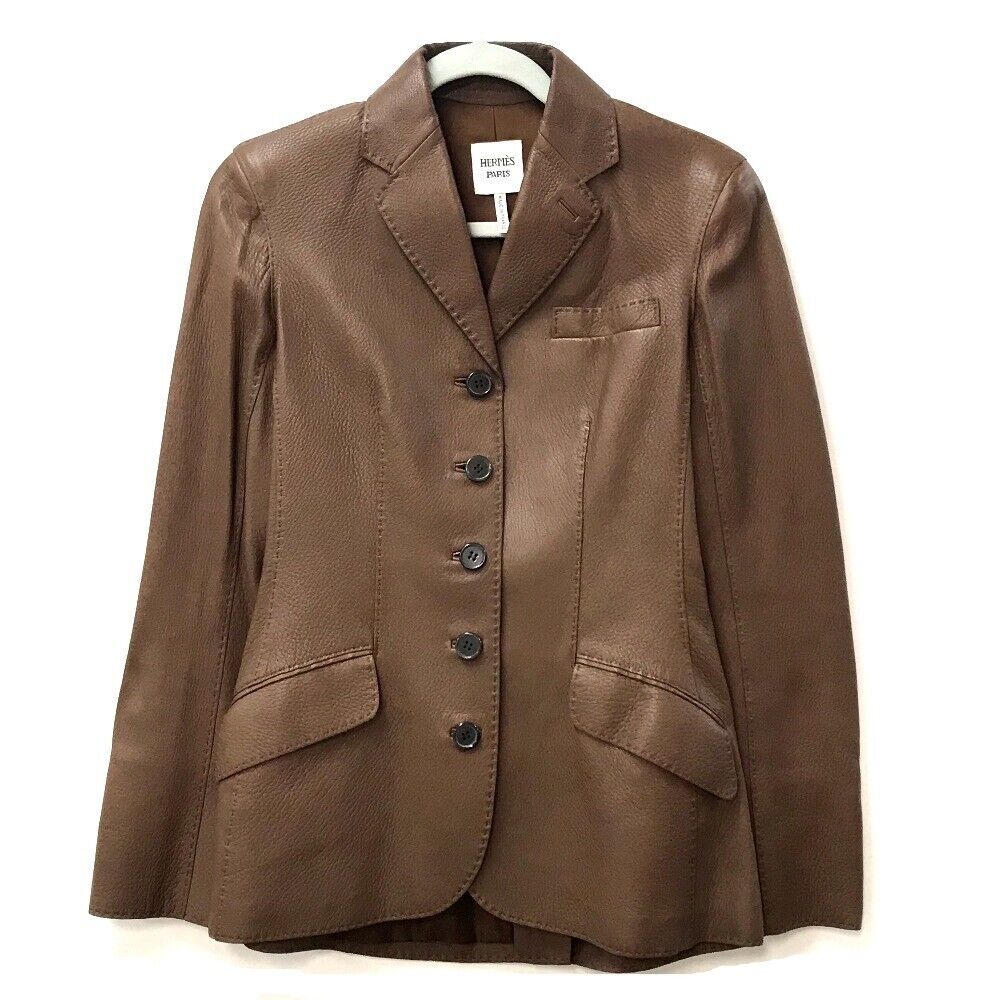 HERMES Leather Women's Jacket Brown | eBay HERMES Leather Women's Jacket Brown | eBay
