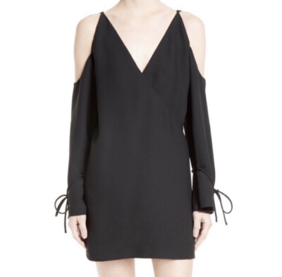 IRO Womens Size 36 / US 4 Black Lebeca Cold Shoulder Criss Cross Back Dress  | eBay