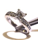 GIA 14k white gold 1.50ct princess diamond engagement ring 4.4g F SI2 estate — photo 8