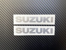 Suzuki Motorbike Motorcycle Fairings Tank Stickers Decals x2 @ 160 x 25mm Silver