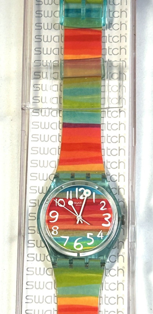 Swatch Color The Sky 2003 Rainbow Watch GS124 In Original Case