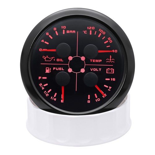 85mm Black GPS Speedometer 200MPH W/Tacho&4 IN 1 Gauge With Sensor for Boat Car - Picture 10 of 18