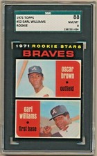 1971 Topps Rookie Stars Earl Williams Oscar Brown SGC 88 NM-MT 8 Braves RC #52