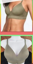 Victoria's Secret PINK Wear Everywhere Wireless Lightly Lined Bra 32DD Olive