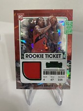 Scottie Barnes 2022 Contender Rookie Ticket Swatch Patch Fanatics Green Ice Sp