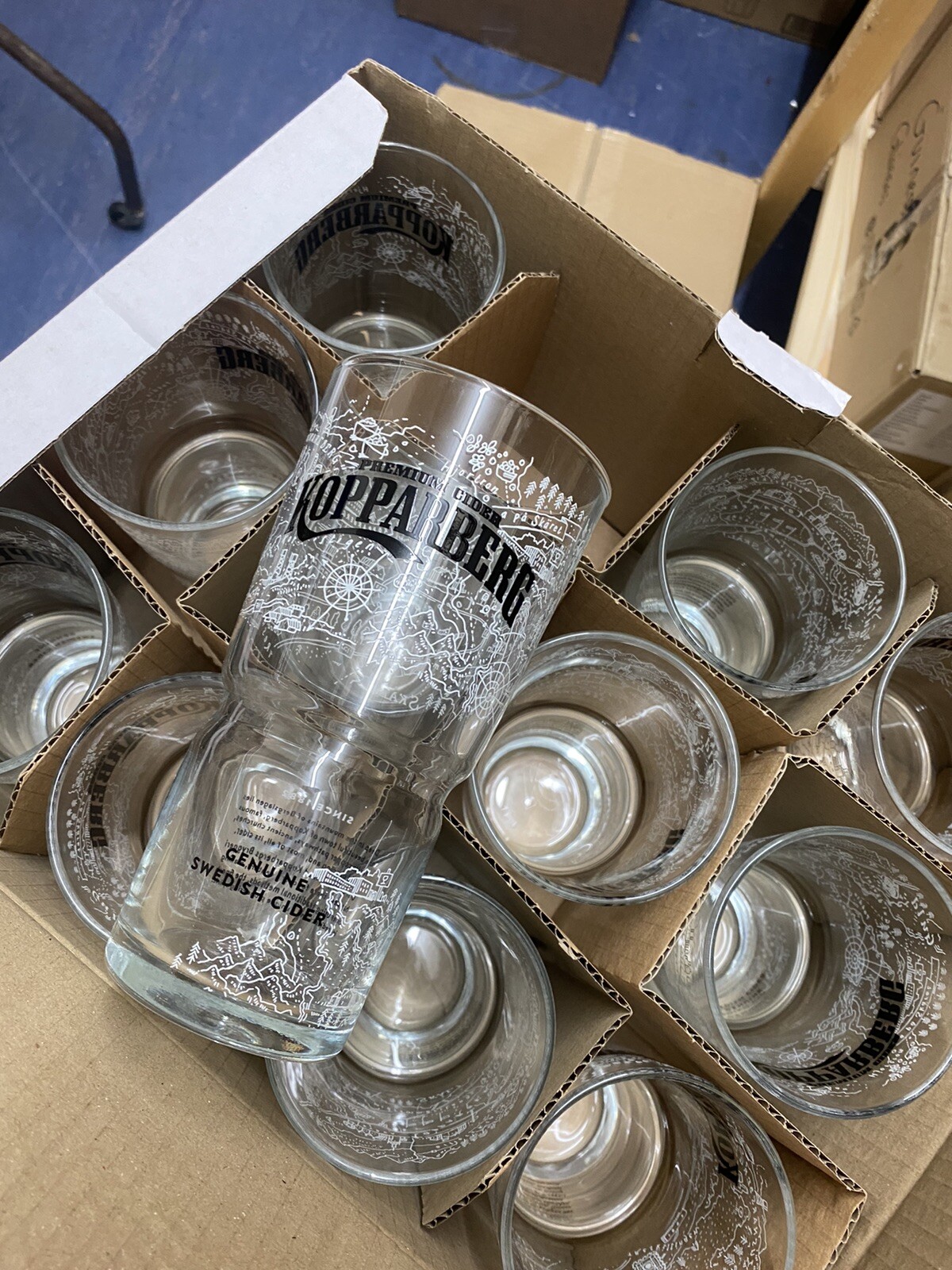 12 x Koppaberg Pint Glasses, Brand New Genuine M20 Cider Pint Glasses