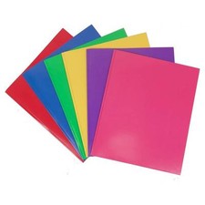  New Lot of 40 - 2 Pocket Paper Portfolio with Prongs 8.5" x 11"  4 color 