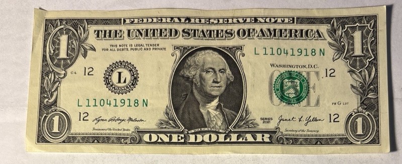 BIRTHDAY/ANNIVERSARY $1.00 CURRENCY Note 11-04-1918 Actual Serial# 11041918