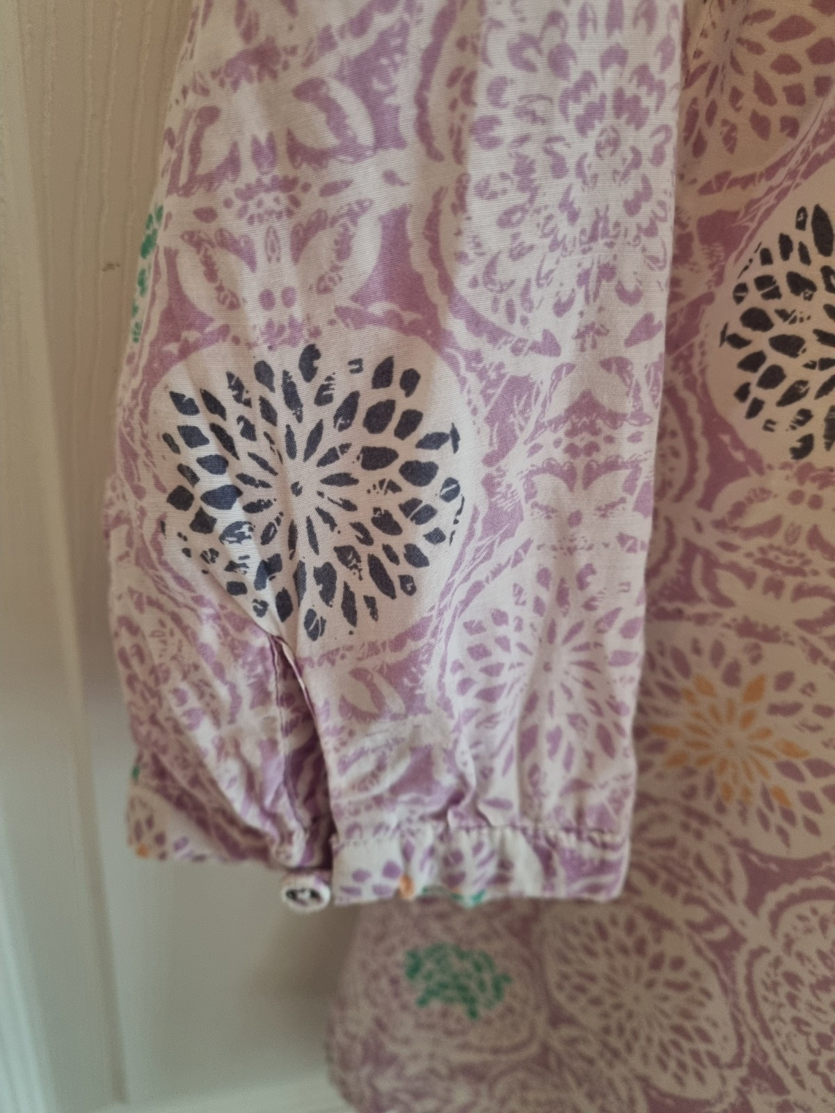 White Stuff Violet Abstract Pattern 3/4 Sleeve Bl… - image 5