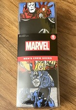 Men's Marvel casual crew Socks 6 Pairs Pk Sz 8-12 new with tags