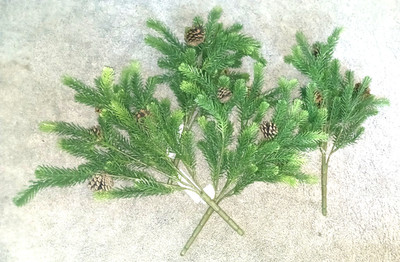 lot 4 MAINSTAYS 21'' Tall Green Pine/Pine Cones Mix Bush Holiday Craft CHRISTmas