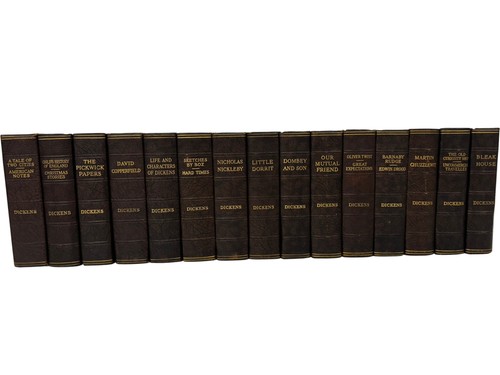 Charles Dickens Book Collection Leather Bound Set X15 Odham Press