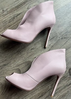 GIANVITO ROSSI Vamp Leder Opentoes Stiefeletten/Pumps / Booties/ 38,5 Nude 600 