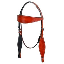 HILASON Western Horse Headstall Tack Genuine American Leather Plain Mahogany