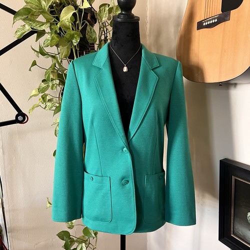 Vtg 80s 90s Act III Emerald Green Blazer Union Made In USA, Size Medium - Picture 1 of 9