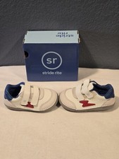 Stride Rite Soft Motion Kennedy White Multi Toddler Shoes Size 6XW Sneakers