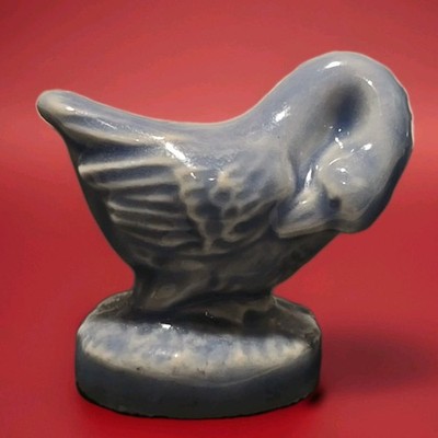 WADE Male Goose Gander Porcelain Lite Blue Miniature Figurine VTG 1 Inch