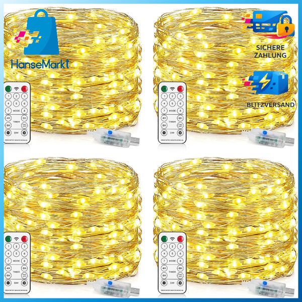 Lichterkette Led 15M 150 Led 8 Modi Kupferdraht Usb Wasserdicht Innen AußEn-image
