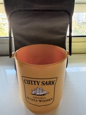 Cutty Sark Ice Bucket Bistro Advertising Scots Whisky Yellow Vintage Plastic