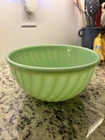 Fire King Oven Bake Ware Jadeite Green Swirl 9" Mixing Bowl Vintage