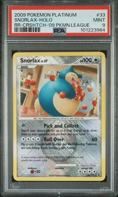 2009 Pokemon SNORLAX Lv.37 - 33/111 - Crosshatch Holo - Rising Rivals - PSA 9