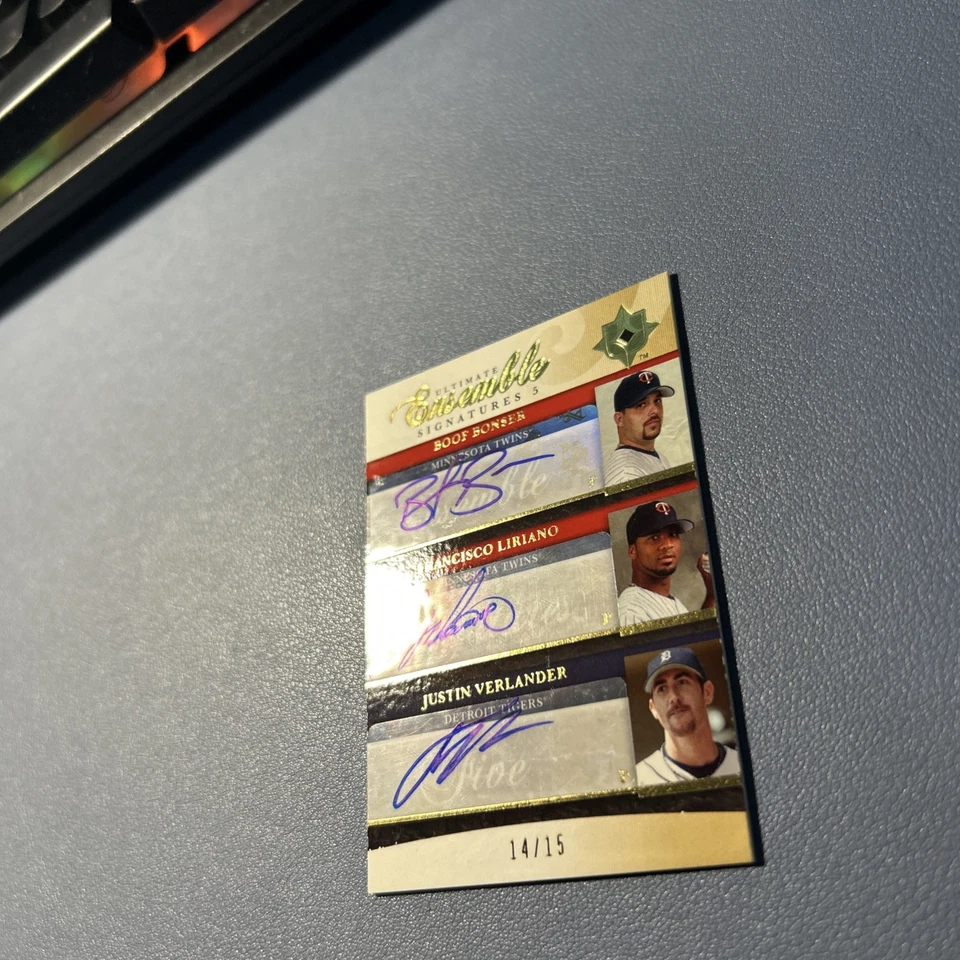 2006 UD Ultimate Ensemble 5 Verlander Papelbon Liriano Weaver Rookie Auto /15 - Image 2 of 4