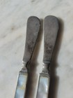 VTG Mother Of Pearl Tile Flat Handle Butter Cheese Knives 2 Victorian Era ? — photo 3
