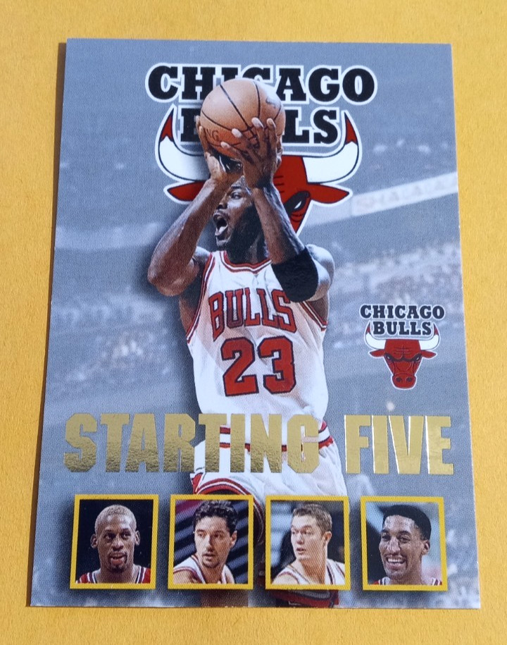 1996-97 NBA Hoops Starting Five Michael Jordan Insert Card #4 - Chicago Bulls
