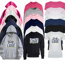 Women Self Love Cotton T-Shirt Hoodie Sweatshirt Pullover Top Sizes S-XXL