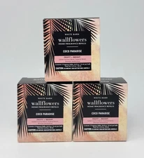 6 BATH & BODY WORKS COCO PARADISE WALLFLOWER FRAGRANCE REFILL BULB SCENT PLUG IN