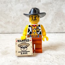 LEGO Western Town Sceriffo Cowboy Ricercato Fuorilegge Far West Minifigure