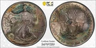 MS66 2006 $1 ASE Silver Eagle Dollar, PCGS Trueview- Nicely Rainbow Toned