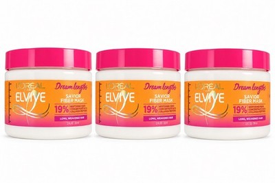 3 Pack - Loreal ELVIVE, Dream Lengths,Savior Fiber Hair Mask, New 12 oz 