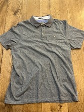 Ted Baker Men's Polo Shirt with Printed Collar Gray/Black 100 Cotton, Men's 5/S