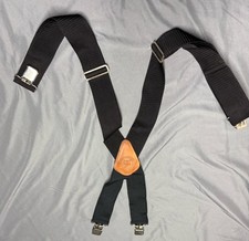 Tiger Work Gear Made In USA Nylon Leather Adjustable Suspenders 2” W