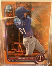 2022 Bowman Saphire Edition Maximo Acosta Orange Refractor /50 Chrome Texas