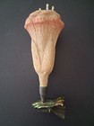 Antique German Crushed Glass Clip-On Lotus Flower Ornament — photo 1