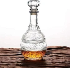 MDLUU Liquor Decanter, Glass Spirits Decanter with Airtight Stopper, Clear 