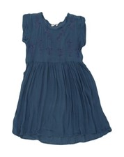 VINTAGE Womens A-Line Dress UK 14 Medium Navy Blue Polyester CJ02